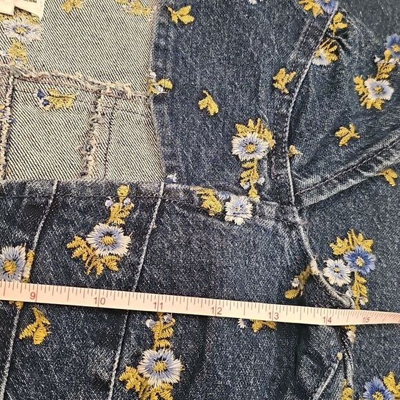 Avec Les Filles Denim Floral Jumpsuit Cap Sleeve Size 0 NWOT - Picture 4 of 16